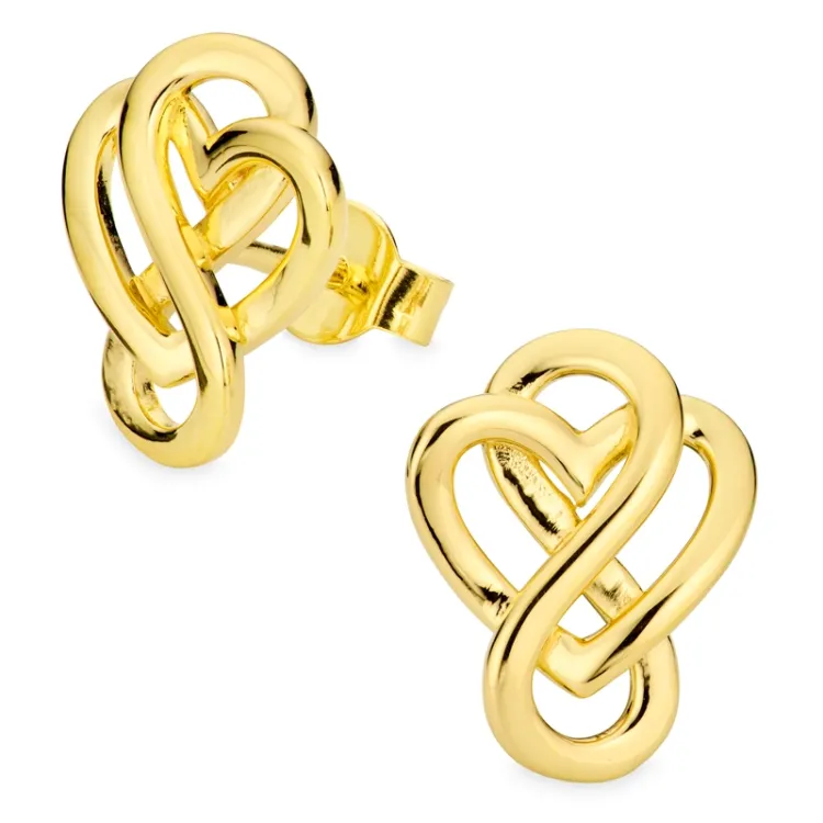 Herz infinity Ohrringe in vergoldetem Silber - Amoré