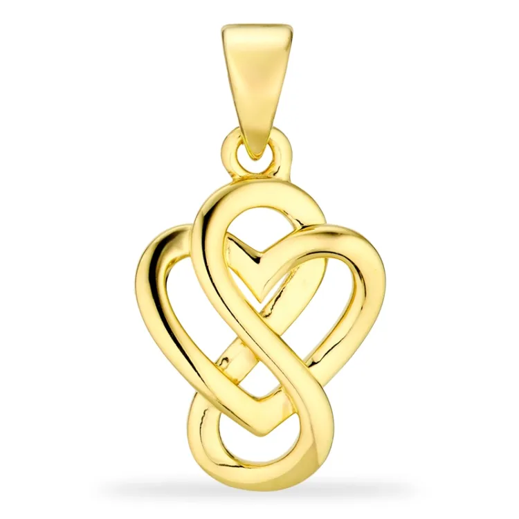 Herz infinity Anhänger aus vergoldetem Sterlingsilber - Amoré