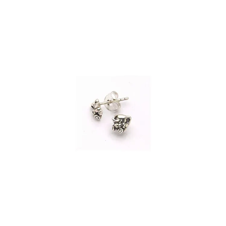 Elefant Ohrstecker in oxidiertem Sterlingsilber