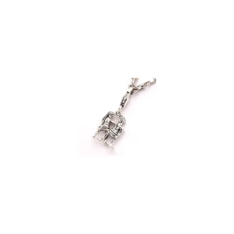 Zwillinge Sternzeichen Charm Anhänger aus oxidiertem Sterlingsilber