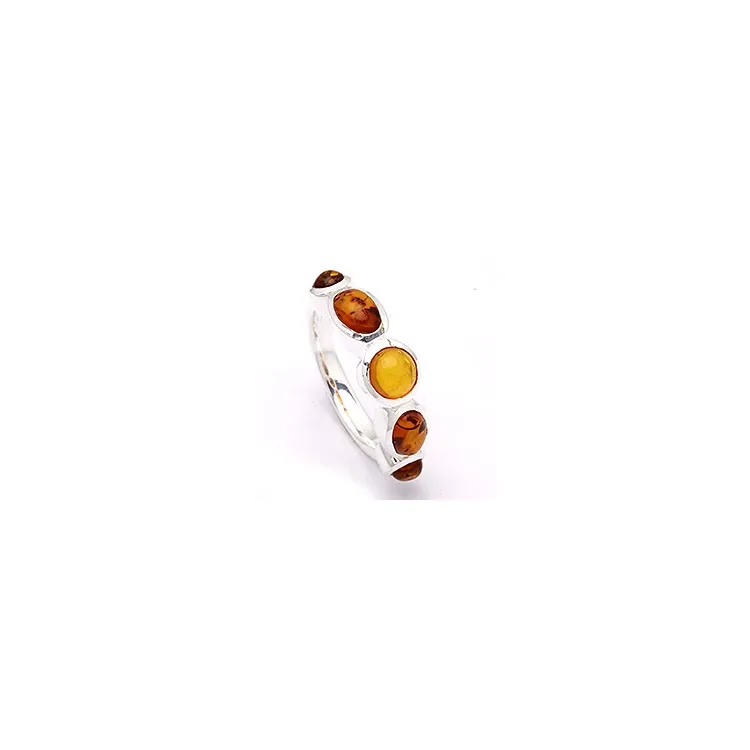 Bernstein Ring aus Silber