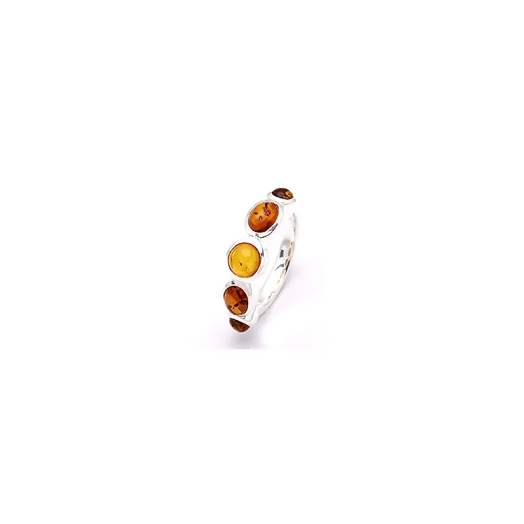 Bernstein Ring aus Silber