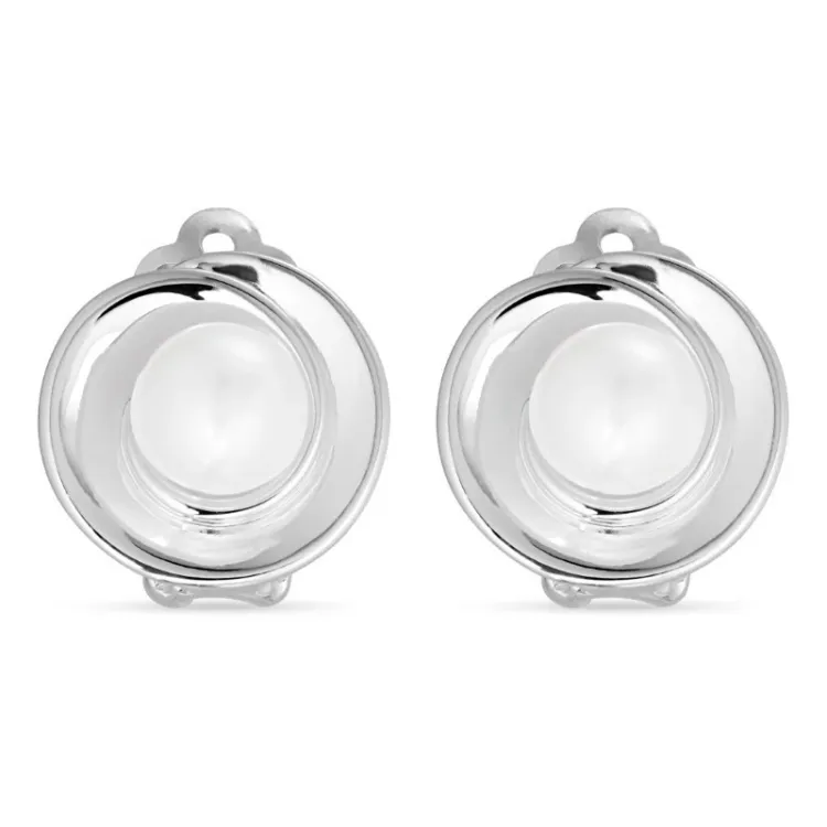 Perle Ohrclips in Silber
