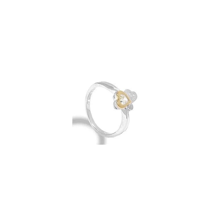 Herz Ring aus Silber mit vergoldetem Sterlingsilber
