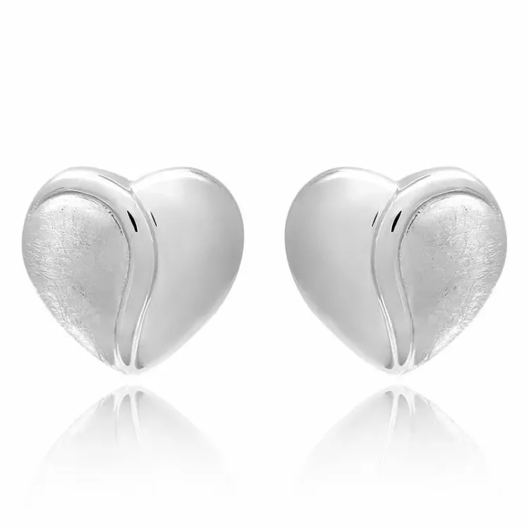 Herz set mit ohrringe und halskette in silber