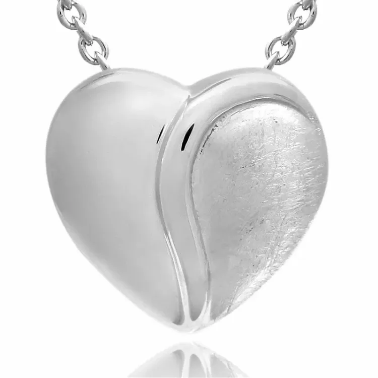 Herz set mit ohrringe und halskette in silber