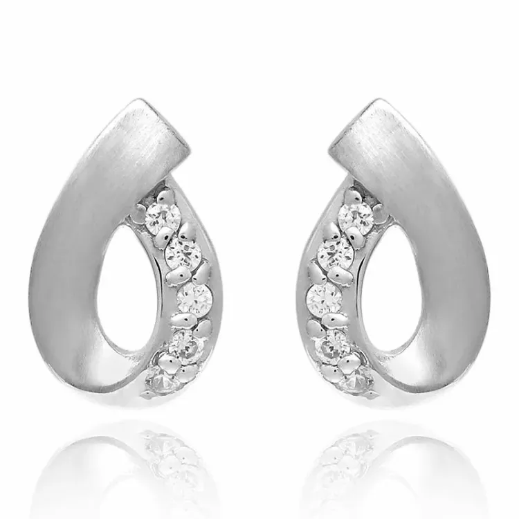 Set mit Ohrringe und Halskette in Silber weißem Zirkon