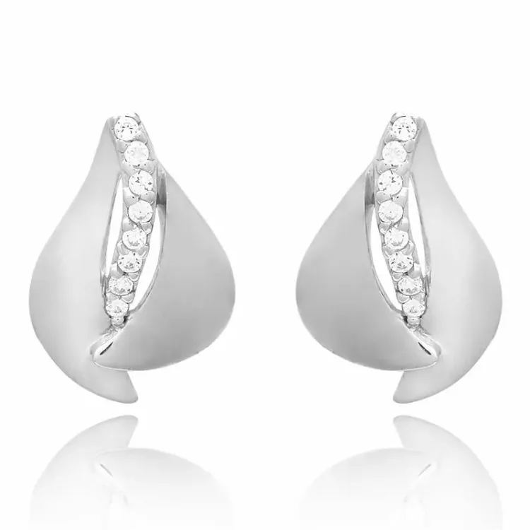  Set mit Ohrringe und Halskette in Silber weißem Zirkon