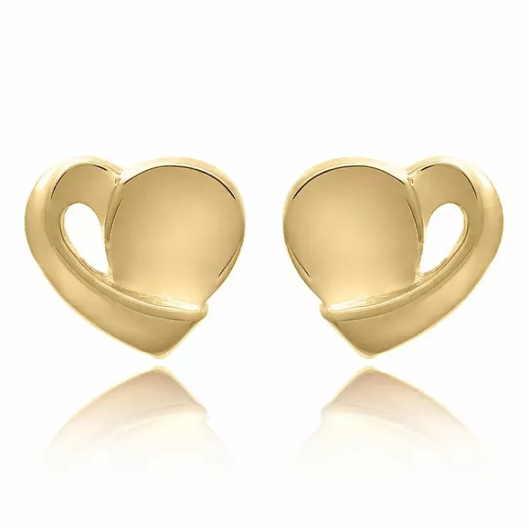 Herz set mit ohrringe und halskette in vergoldetem sterlingsilber