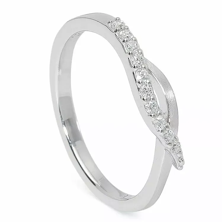 Glatt Zirkon Ring aus Silber
