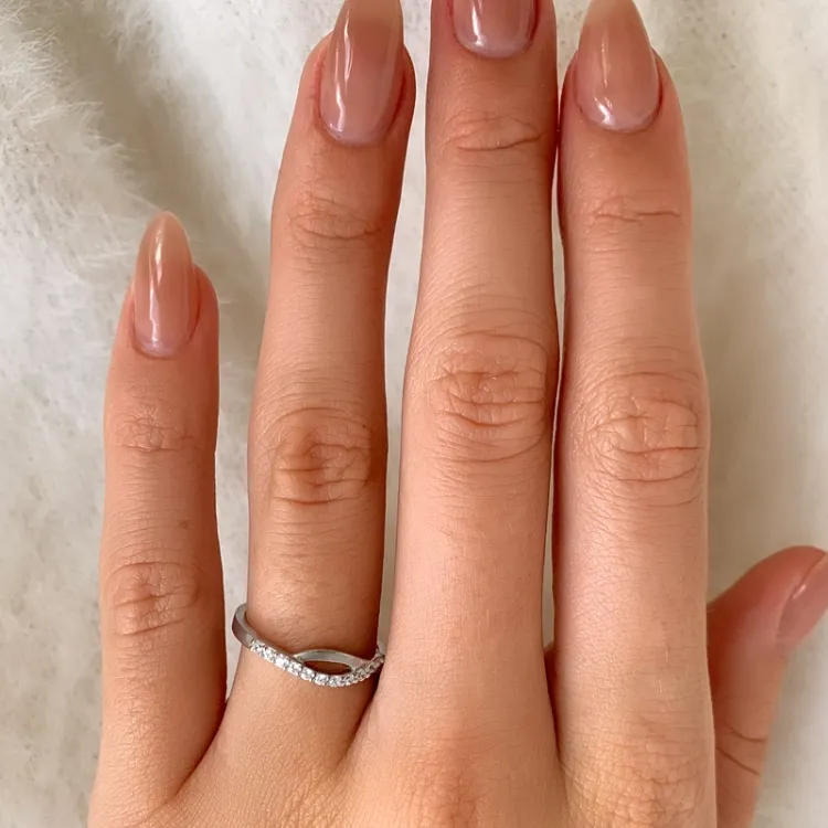 Glatt Zirkon Ring aus Silber