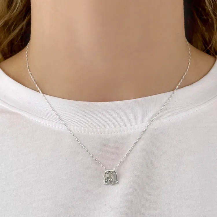 Geburtsblume Mai Maiglöckchen Anhänger aus Silber