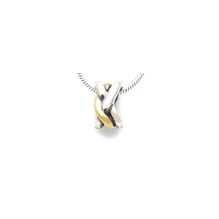 Anhänger aus oxidiertem Sterlingsilber und 8 Karat Gold