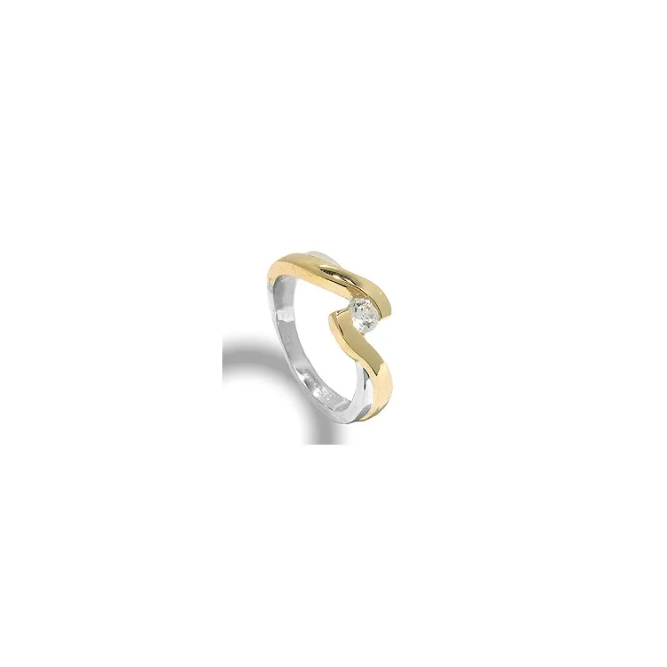 Ring aus Silber mit 8 Karat Gold