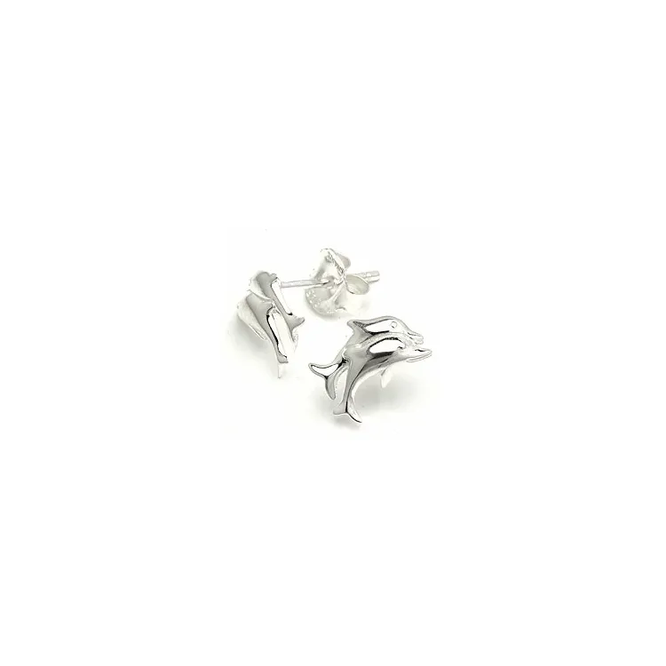 Delfin Ohrstecker in Silber