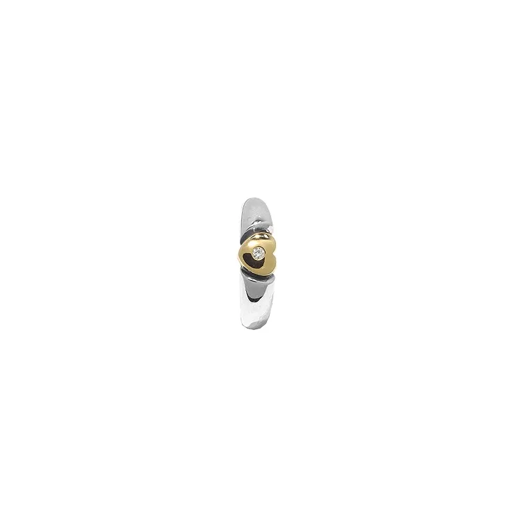 Herz Ring aus Silber mit 8 Karat Gold