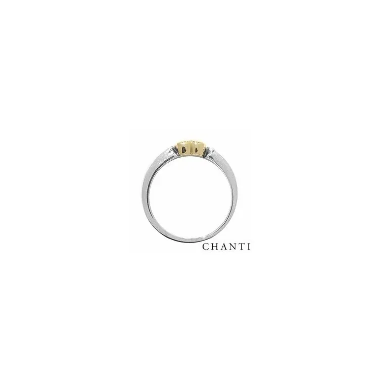 Herz Ring aus Silber mit 8 Karat Gold