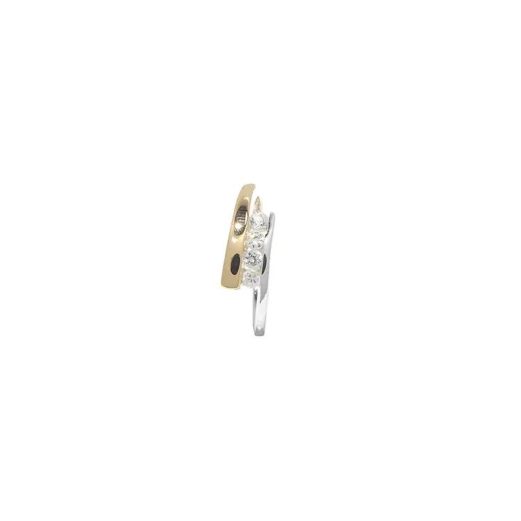 Zirkon Ring aus Silber mit 8 Karat Gold