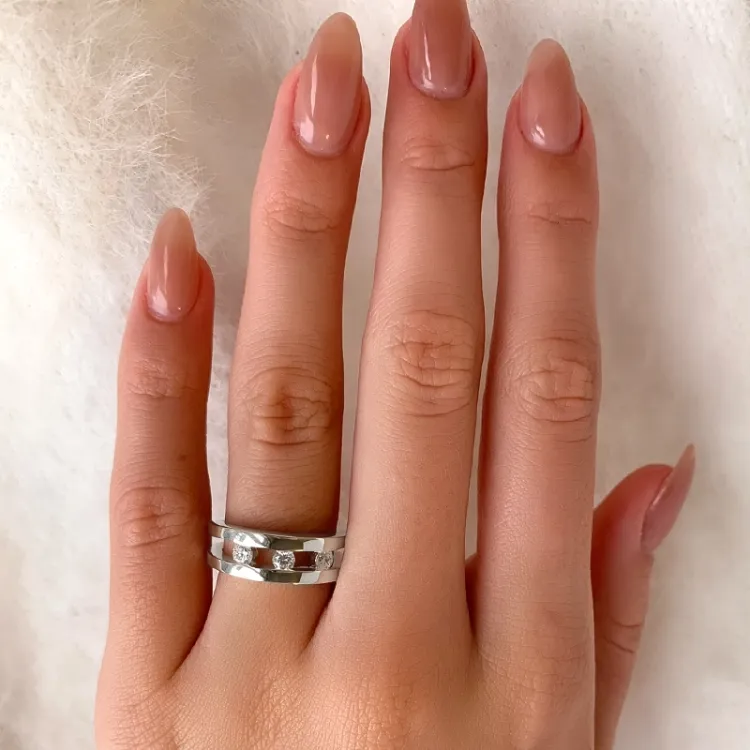 Bezaubernd weißem zirkon ring aus silber