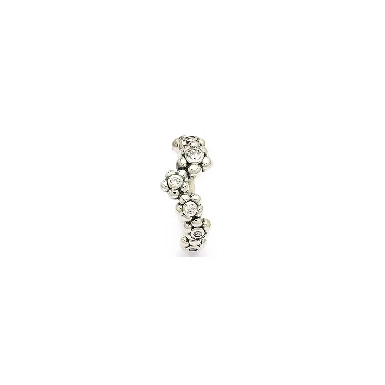 Blumen Ring aus oxidiertem Sterlingsilber