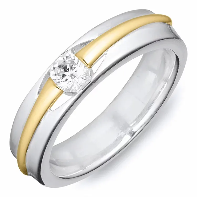 Kollektionsmuster Ring aus 8 Karat Gold mit Silber