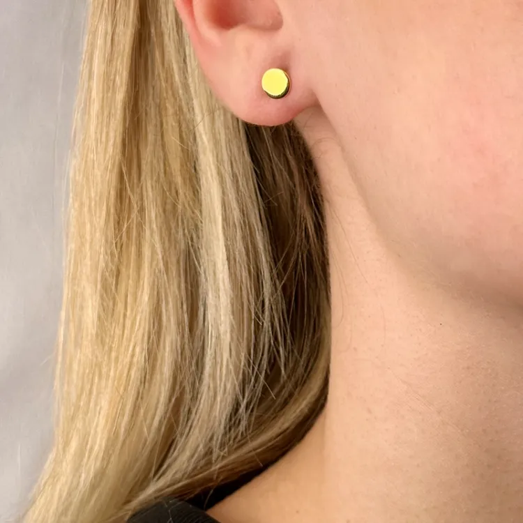 6 mm runden Ohrstecker in vergoldetem Sterlingsilber