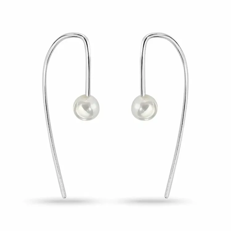 Perle Ohrhaken in Silber