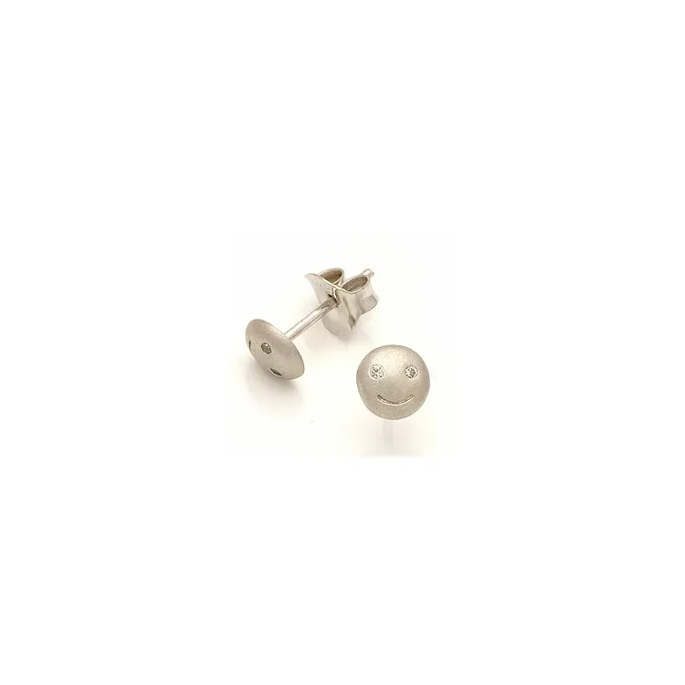 Little Ones runden Ohrstecker in rhodiniertem Silber