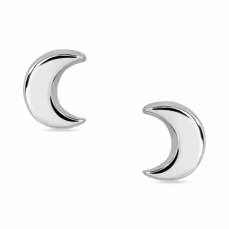 Mond Ohrstecker in Silber