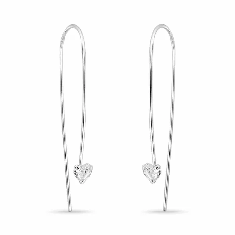 Zirkon Ohrhaken in Silber