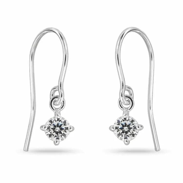 Zirkon Ohrhaken in Silber