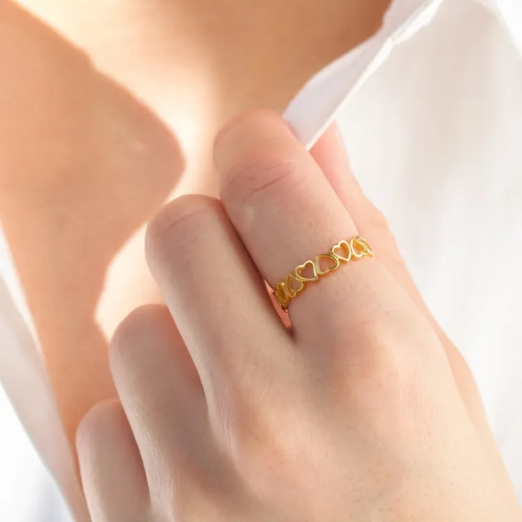Herz Ring aus vergoldetem Sterlingsilber