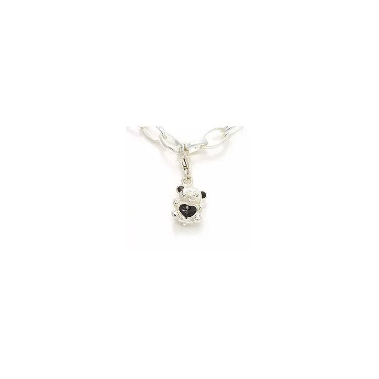 Kinder Charm Anhänger aus rhodiniertem Silber Teddybär