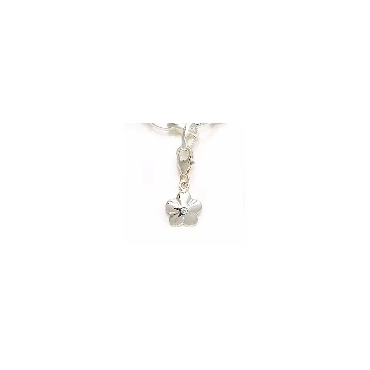 Blumen Charm Anhänger aus Silber