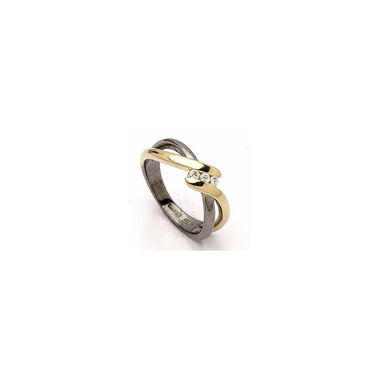 Dark Harmony Ring aus Silber mit vergoldetem Sterlingsilber