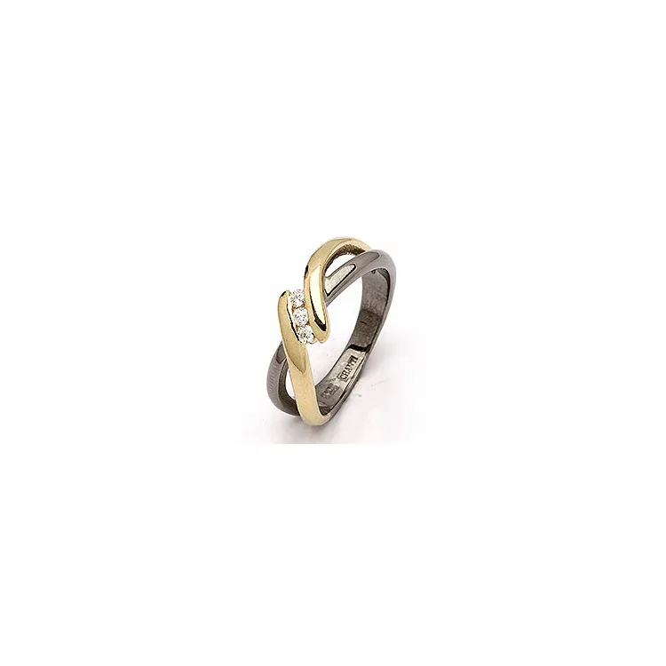 Dark Harmony Ring aus Silber mit vergoldetem Sterlingsilber