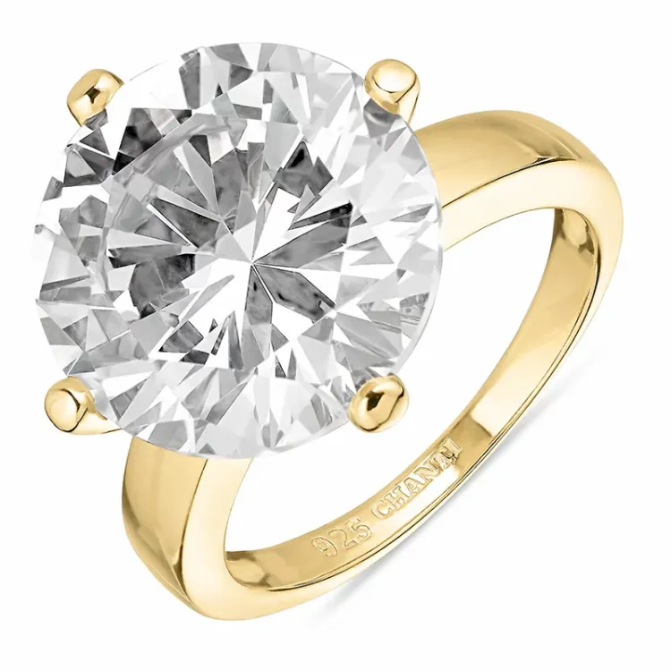 Zirkon Ring aus vergoldetem Sterlingsilber