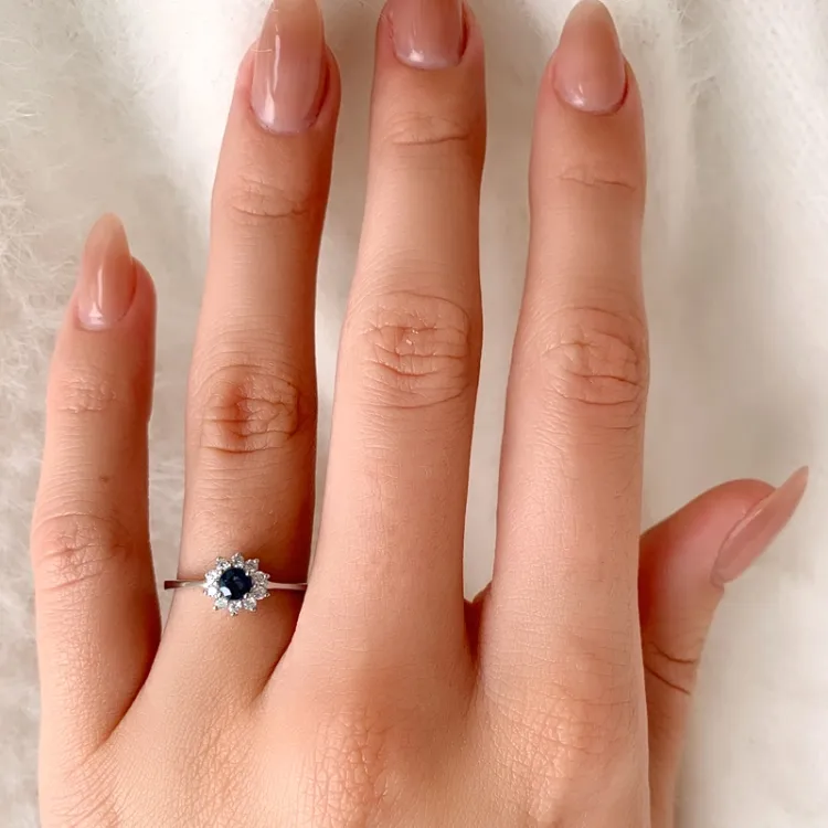 Saphir Ring aus Silber