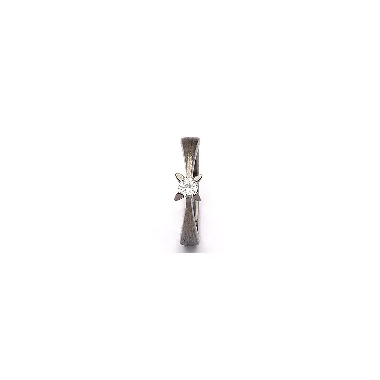 Solitärring aus schwarzes rhodiniertes Silber