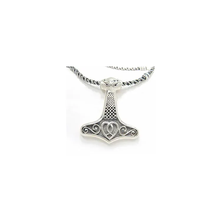 Herren Thors Hammer Anhänger aus oxidiertem Sterlingsilber