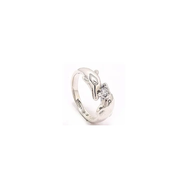 Delfin Ring aus oxidiertem Sterlingsilber