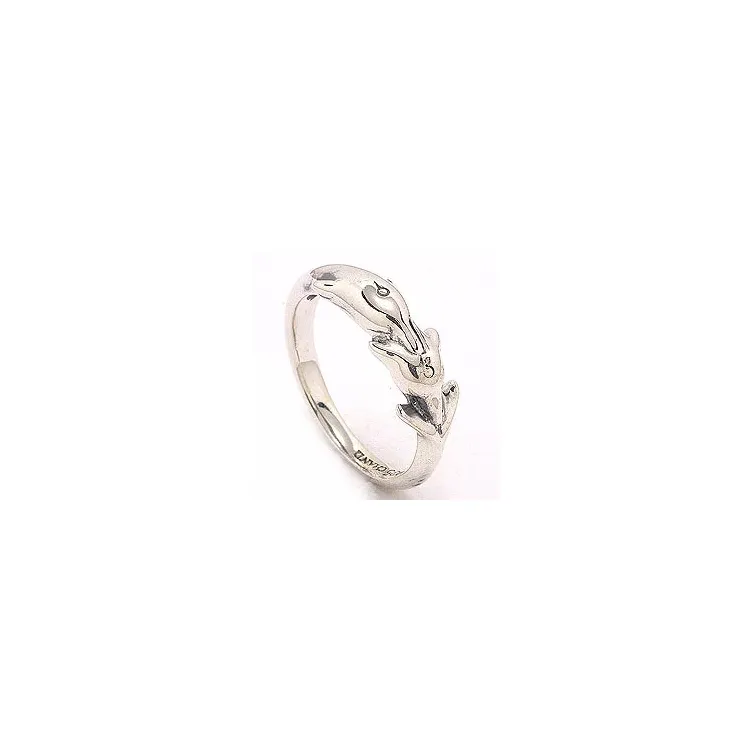 Delfin Ring aus oxidiertem Sterlingsilber