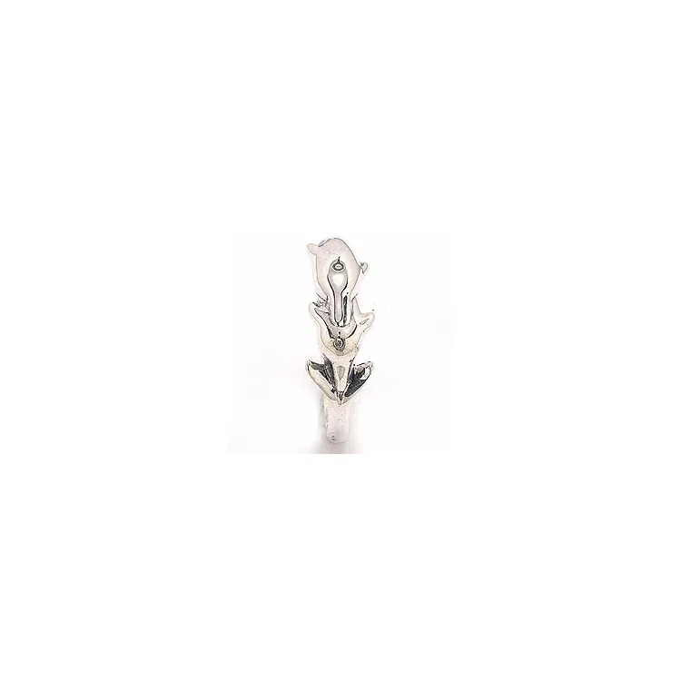 Delfin Ring aus oxidiertem Sterlingsilber