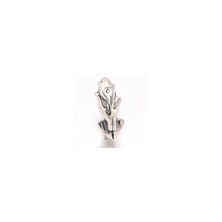 Delfin Ring aus oxidiertem Sterlingsilber