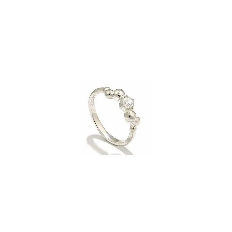 weißem Zirkon Ring aus Silber