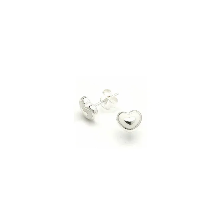 Herz Ohrstecker in Silber