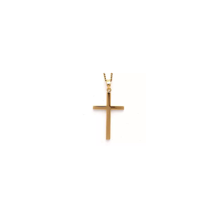 Kreuz Halskette aus vergoldetem Sterlingsilber und Anhänger aus vergoldetem Sterlingsilber