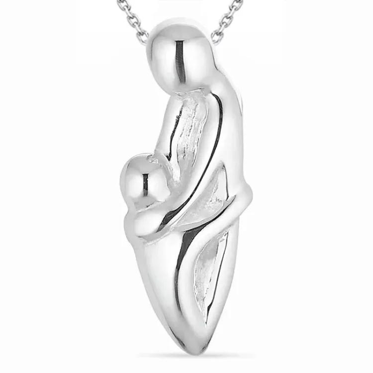 Mutter und Kind Halskette aus Silber und Anhänger aus Silber