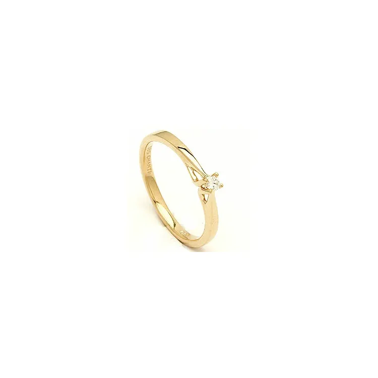 Einfacher diamant gold ring in 14 karat gold 0,05 ct