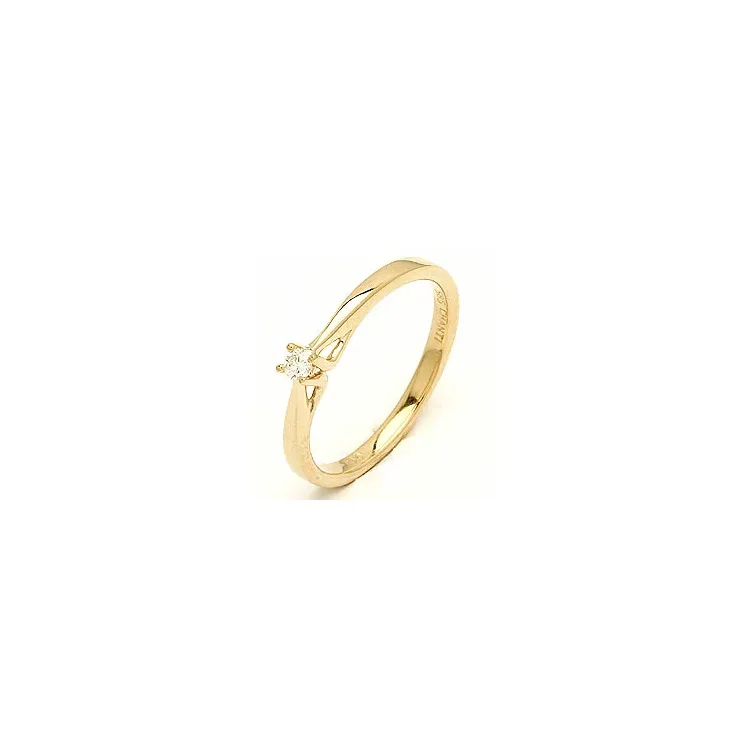 Einfacher diamant gold ring in 14 karat gold 0,05 ct